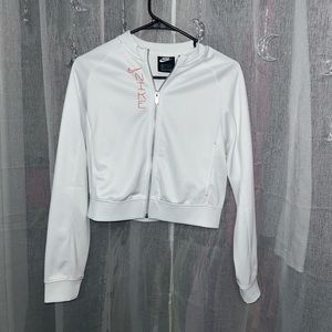 NWOT Nike white cropped zip up jacket *xs*